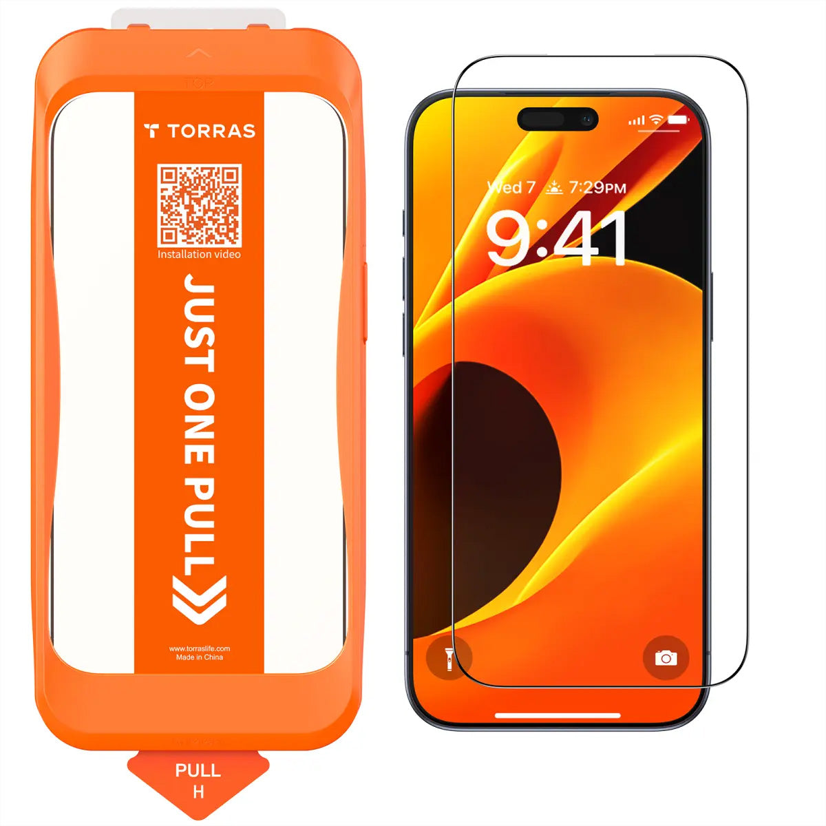 Torras Privacy-Filter (Panzerglas), 9H – für iPhone 17 – mit Applikator