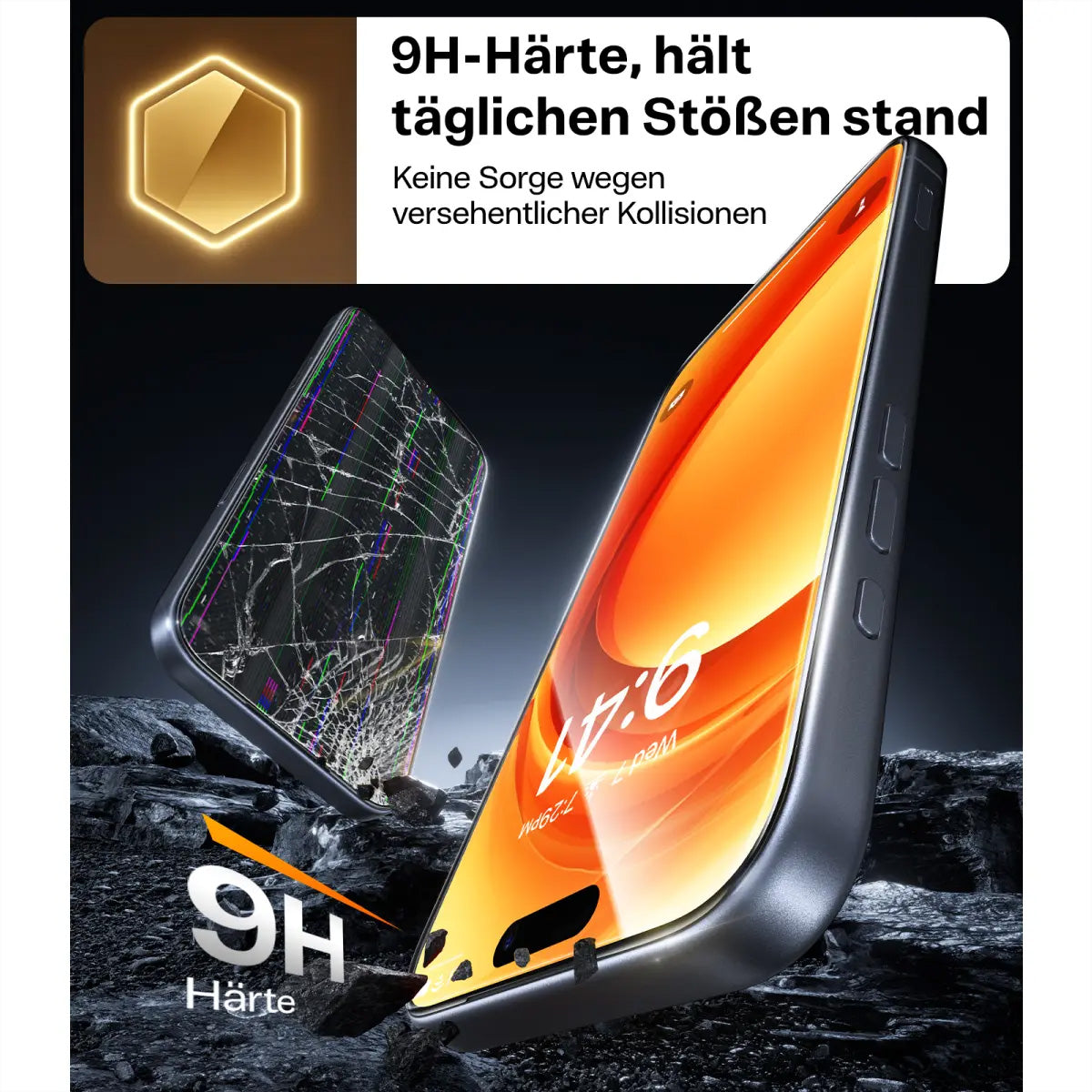 Torras Privacy-Filter (Panzerglas), 9H – für iPhone 17 – mit Applikator