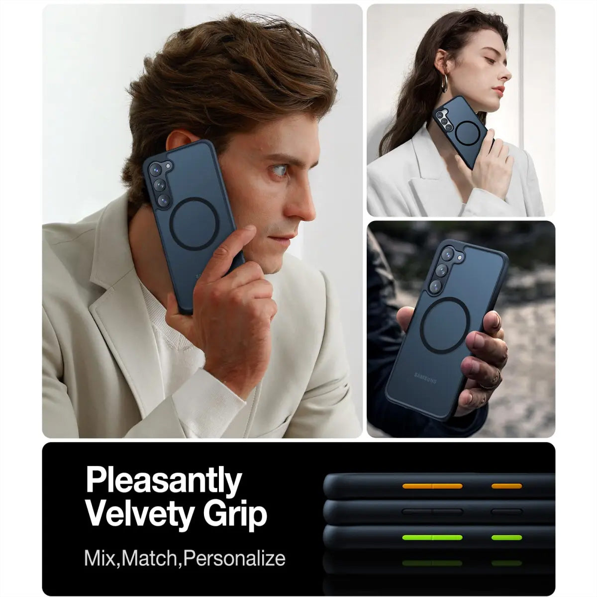 Torras Guardian – Backcover – für Samsung Galaxy S23, MagSafe, PC, Schwarz, stossfest, kratzfest