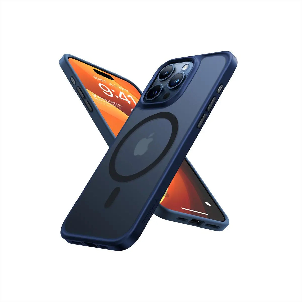 Torras Guardian Backcover – für Apple iPhone 15 Pro Max, MagSafe, Glas, Blau
