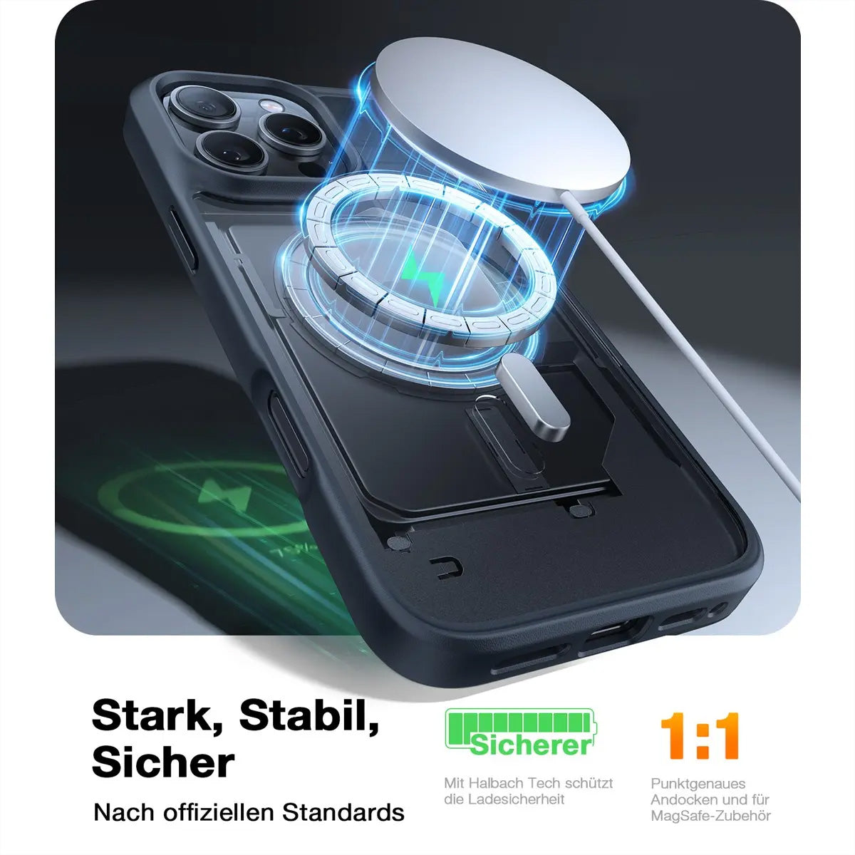 Torras Guardian Backcover – für Apple iPhone 16 Pro Max, MagSafe, Kunststoff, Schwarz