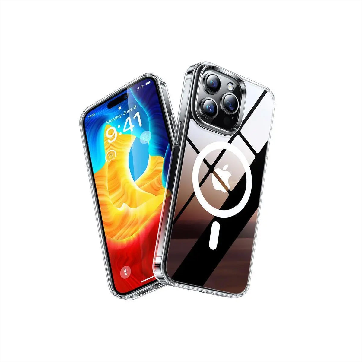 Torras Diamond Backcover – für Apple iPhone 15 Pro Max, MagSafe, PC+TPU, Transparent