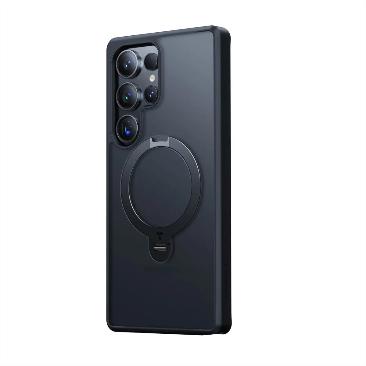 Torras Ostand 360 Backcover – für Samsung Galaxy S25 Ultra – MagSafe, mit Ständer, PC+TPU, Schwarz
