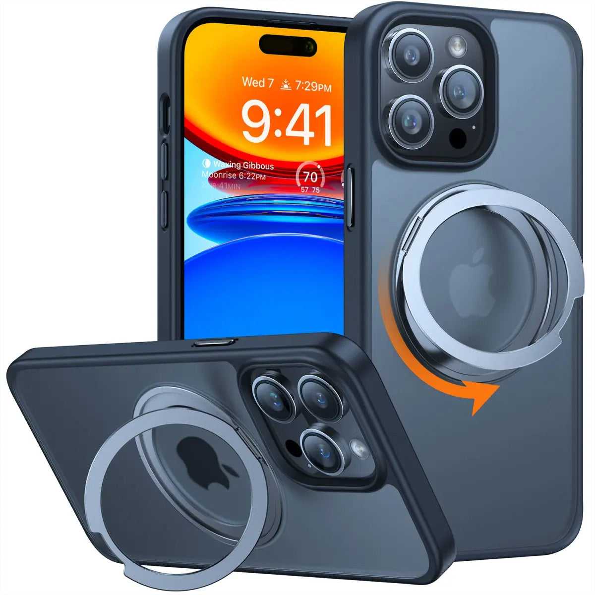 Torras UPRO Ostand Pro Backcover – für Apple iPhone 14 Pro, MagSafe, mit Ständer, Kunststoff, Schwarz