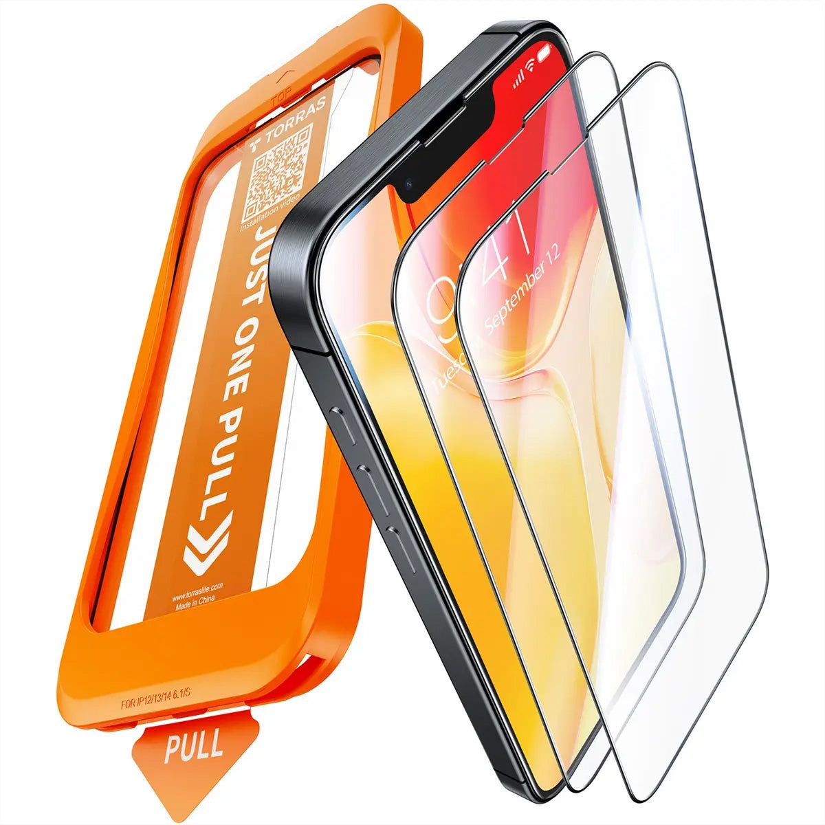 Torras Displayschutz (Panzerglas) – für iPhone 16e – mit Applikator