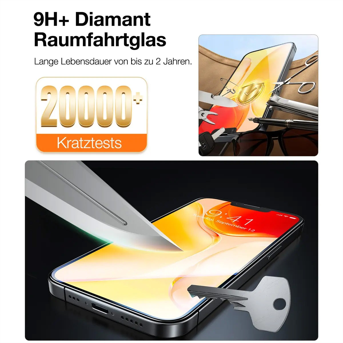 Torras Displayschutz (Panzerglas) – für iPhone 16e – mit Applikator