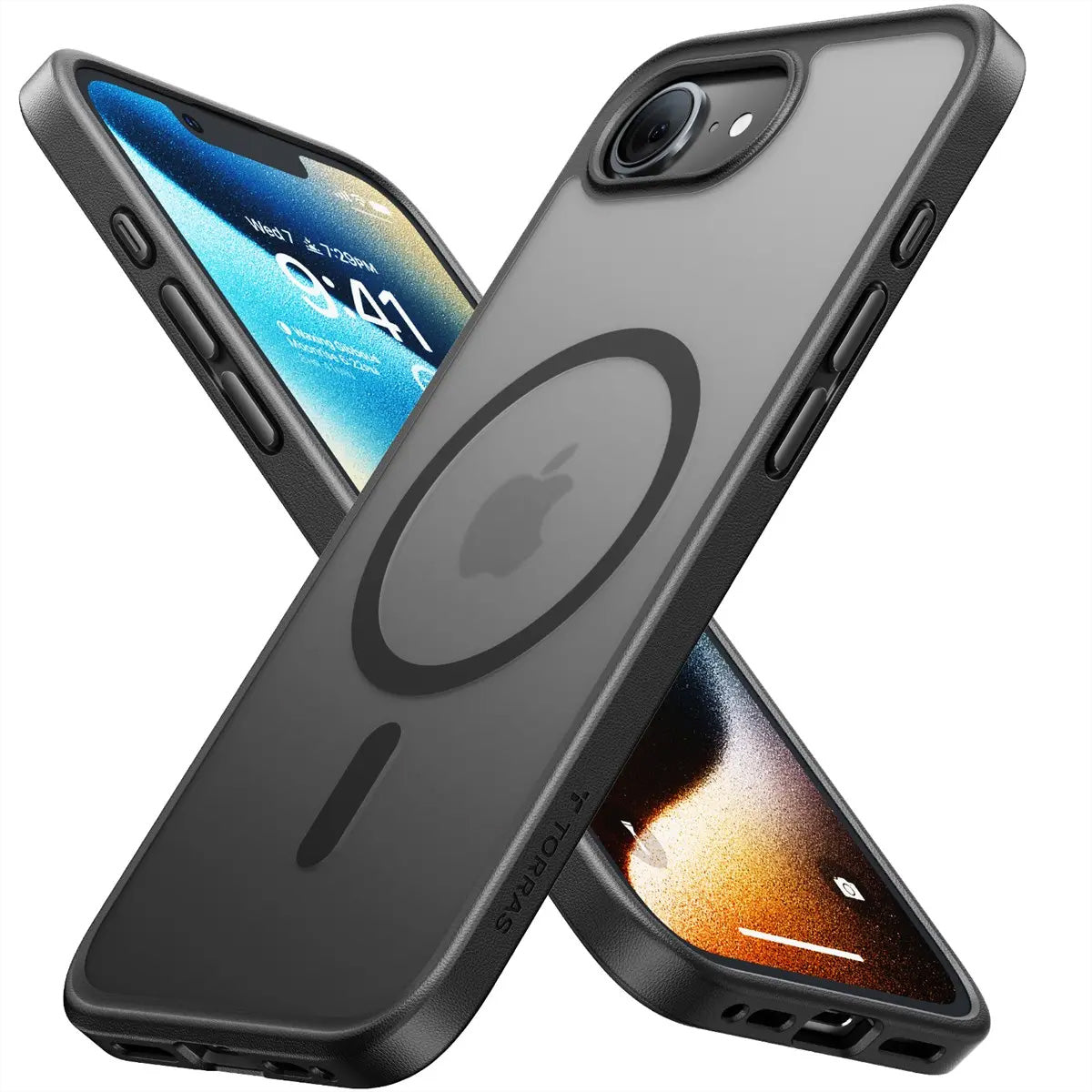 Torras Guardian Backcover – für Apple iPhone 16e, MagSafe, PC+TPU, Schwarz