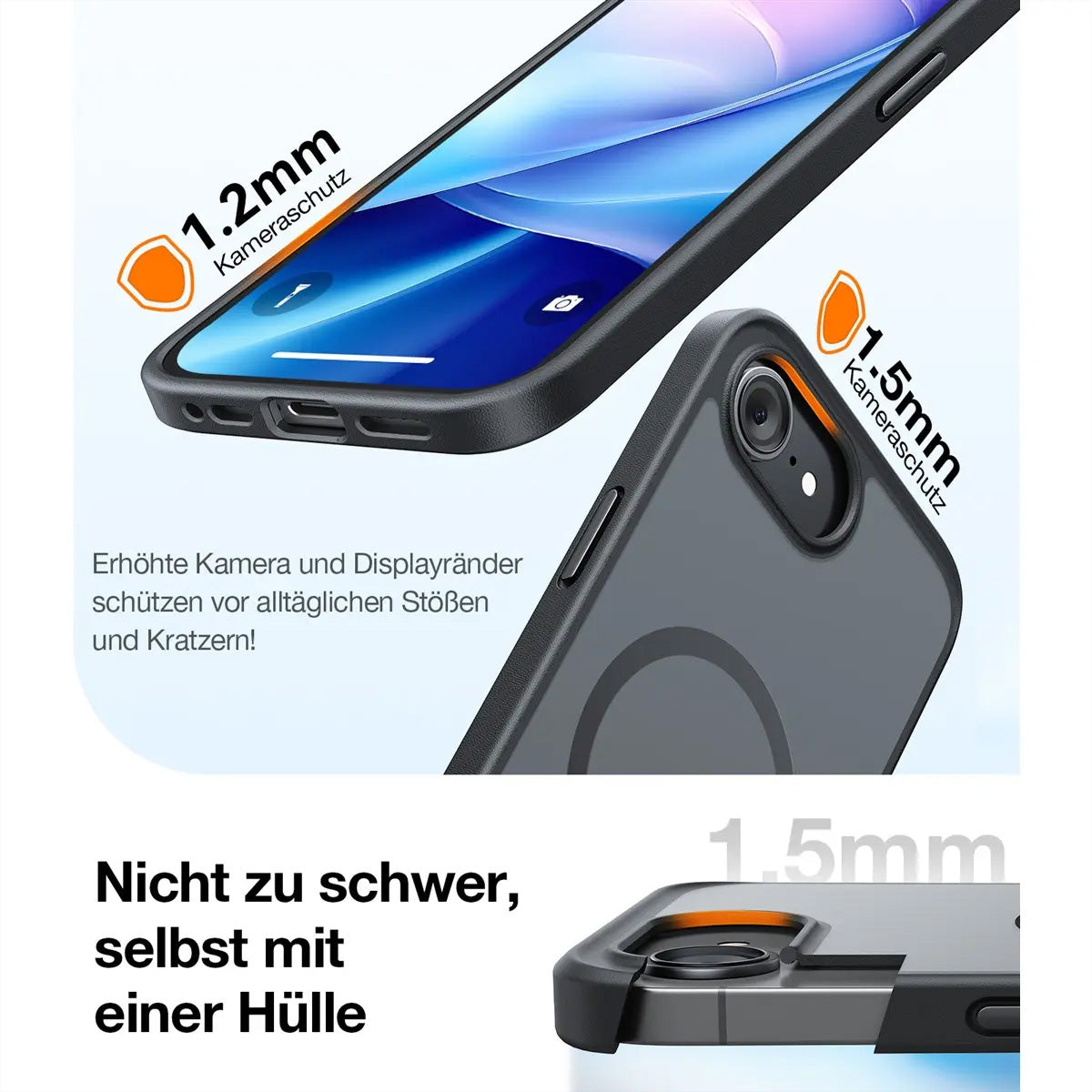 Torras Guardian Backcover – für Apple iPhone 16e, MagSafe, PC+TPU, Schwarz