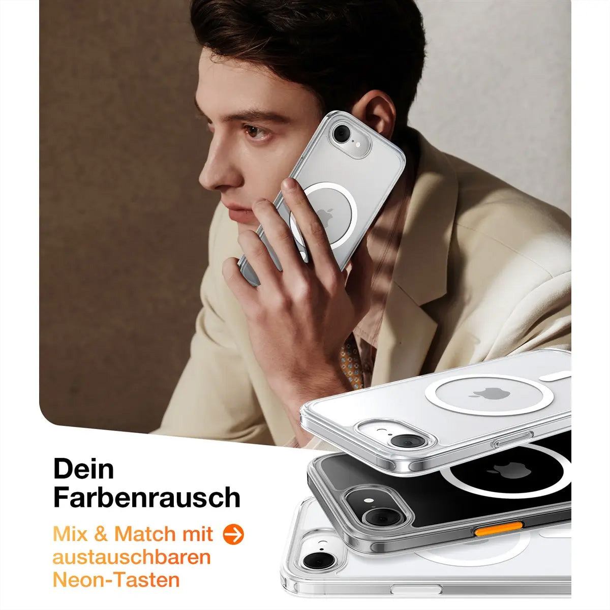 Torras Guardian Backcover – für Apple iPhone 16e, MagSafe, PC+TPU, Transparent