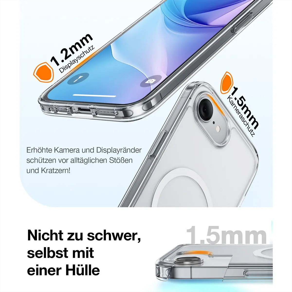 Torras Guardian Backcover – für Apple iPhone 16e, MagSafe, PC+TPU, Transparent