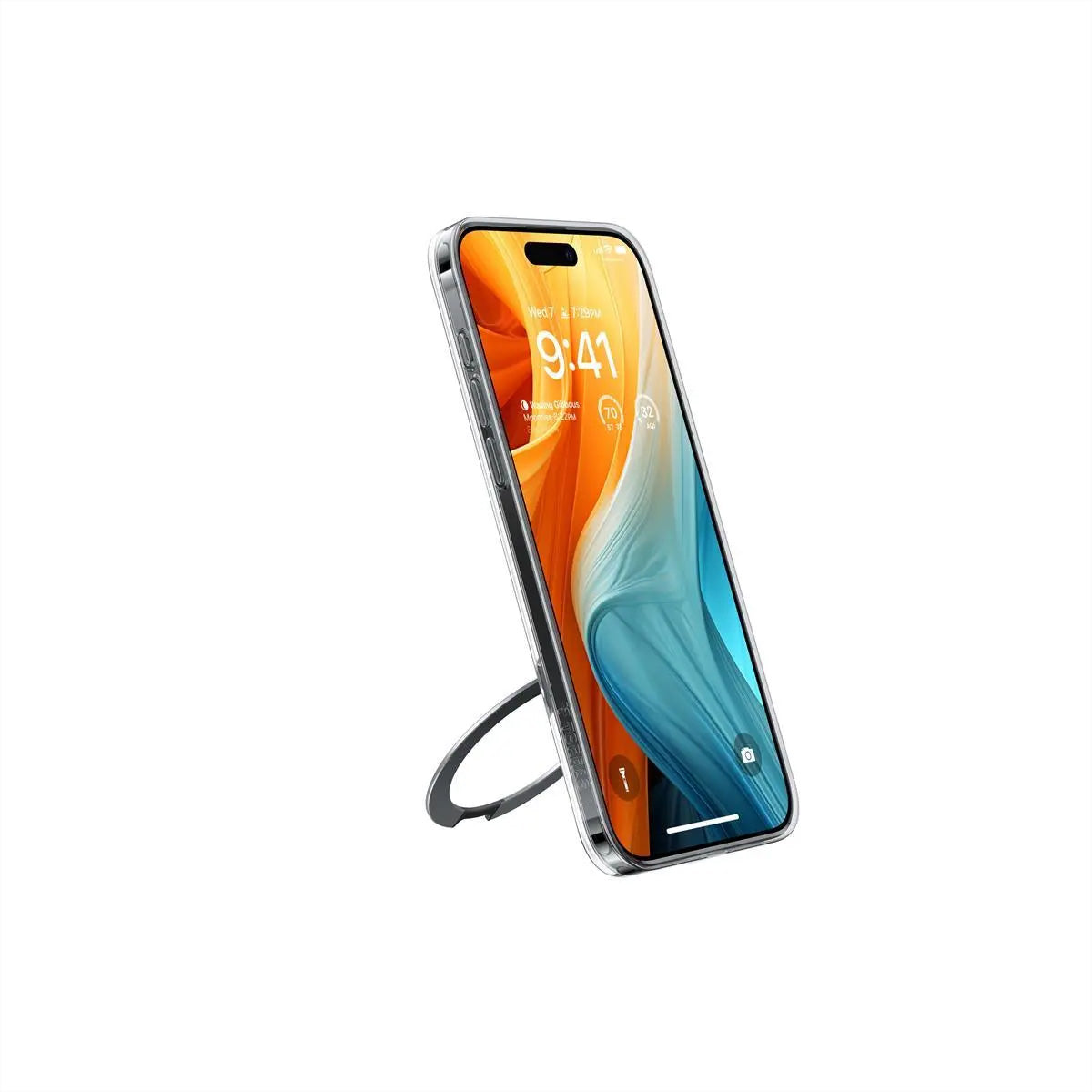 Torras UPRO Ostand Backcover – für Apple iPhone 15 Pro Max, MagSafe, mit Ständer, PC+TPU, Transparent