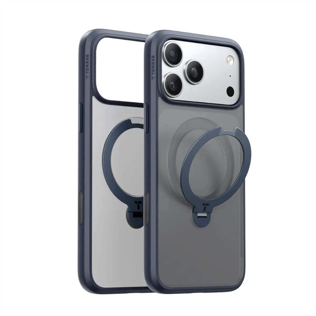 Torras Ostand Backcover – für Apple iPhone 17 Pro Max, MagSafe, mit Ständer, PC+TPU, schwarz