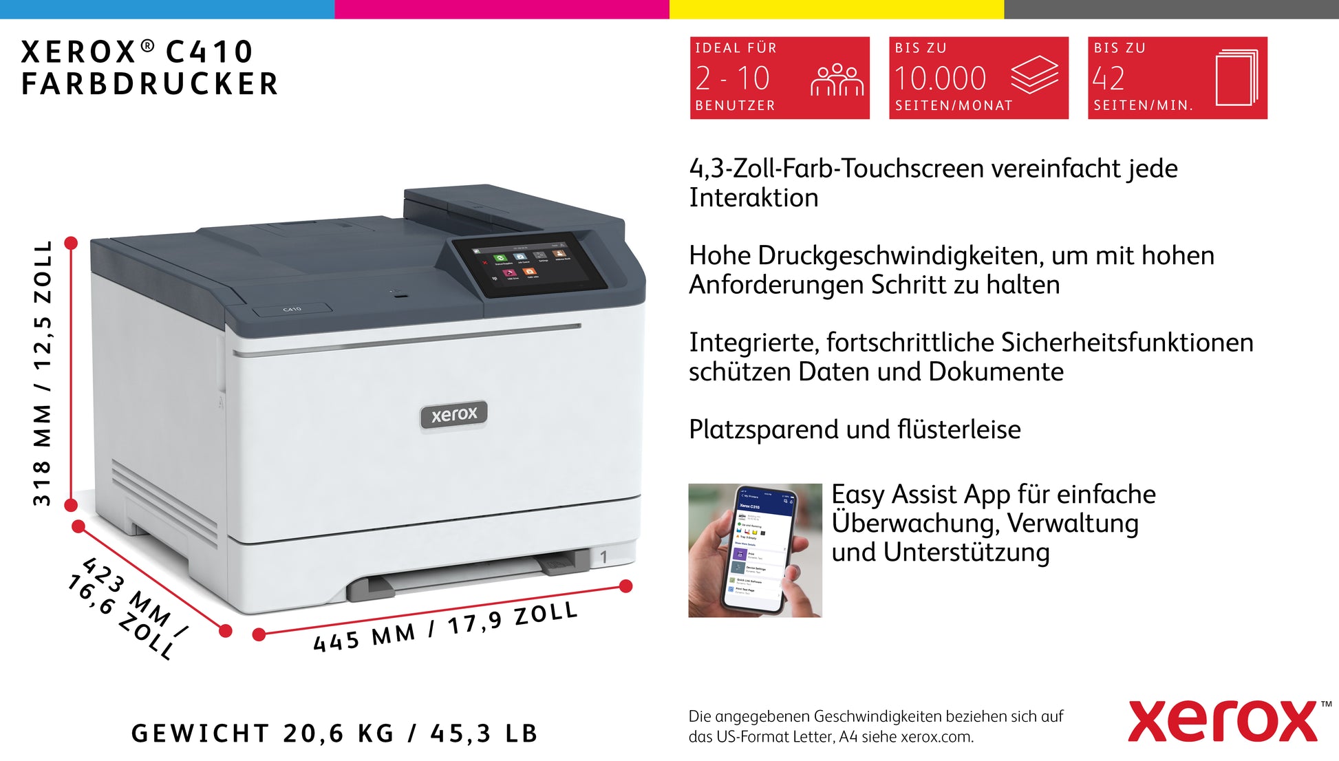 Xerox C410 Duplexdrucker – A4, 40 Seiten/Min.