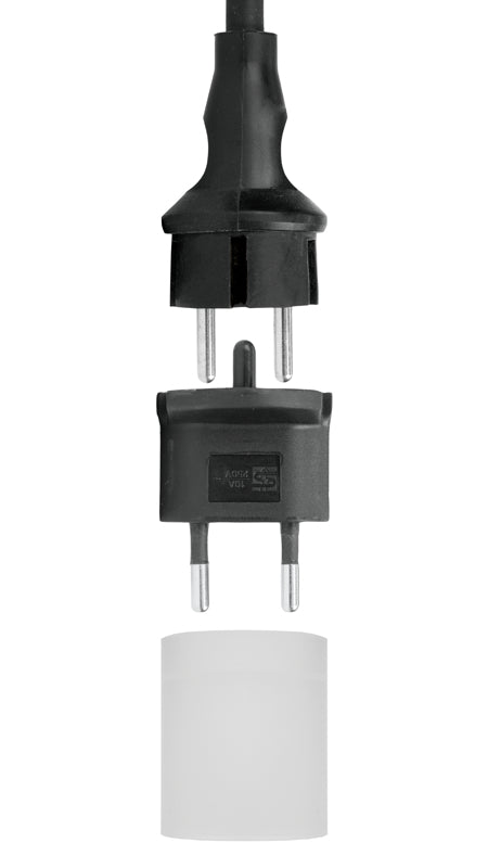 Steffen 1409561 Fixadapter T11 zu Schuko (Typ F) – 250 V, 10 A, 2-polig, 45 × 60 × 45 mm, Schwarz