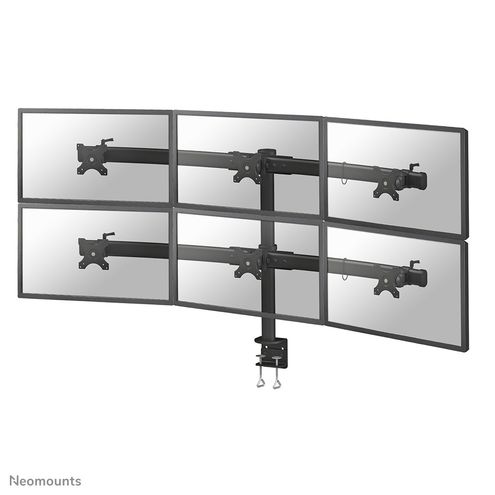 Neomounts Monitorarm, 6 Monitore, Tischklemme, bis 27", höhenverstellbar, neigen/drehen/rotieren, schwarz