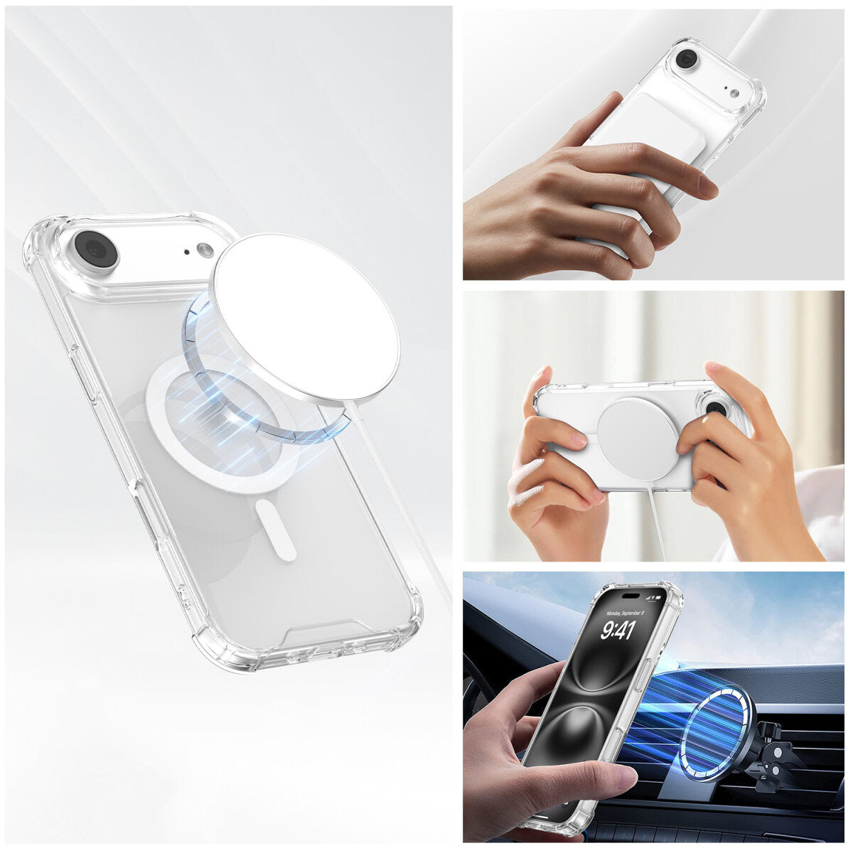 4smarts Ibiza Backcover – für Apple iPhone 17 Air, MagSafe, PC+TPU, Transparent