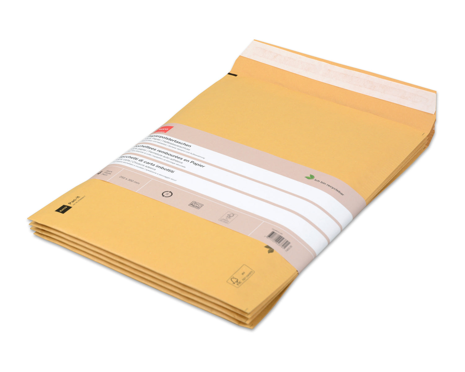 Elco Seitenfaltentasche – 250 × 350 mm, selbstklebend, Papier, braun – 40 Stk.