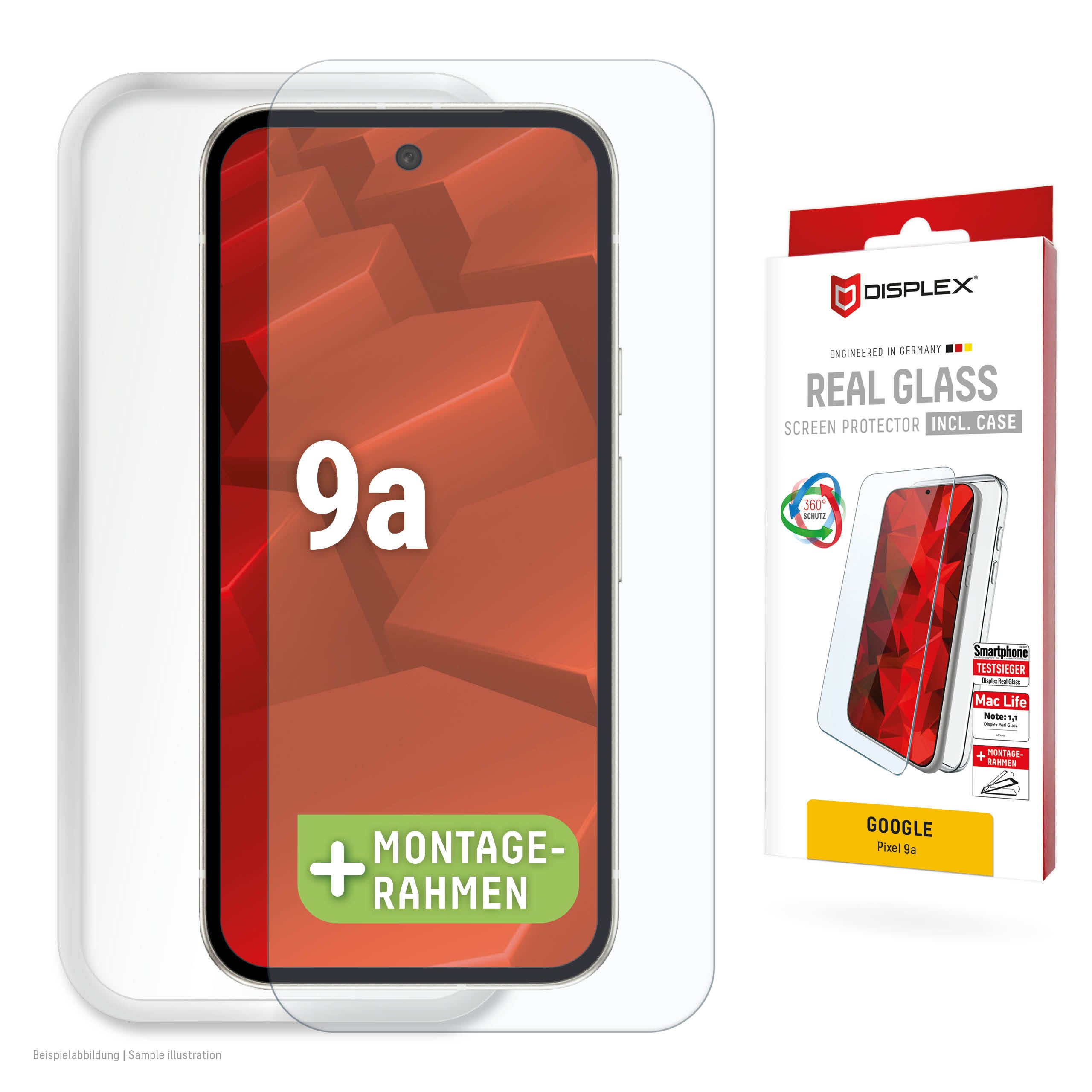 Displex Displayschutz (Panzerglas), 10H – für Pixel 9a – mit Applikator