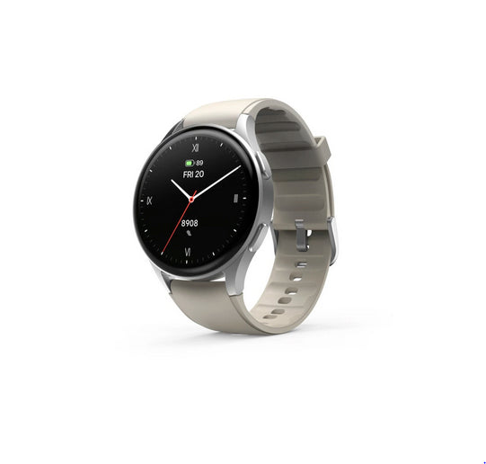 Hama 8900 42 mm GPS – Aluminium Silber, Sportband, Cremefarben, 3 m
