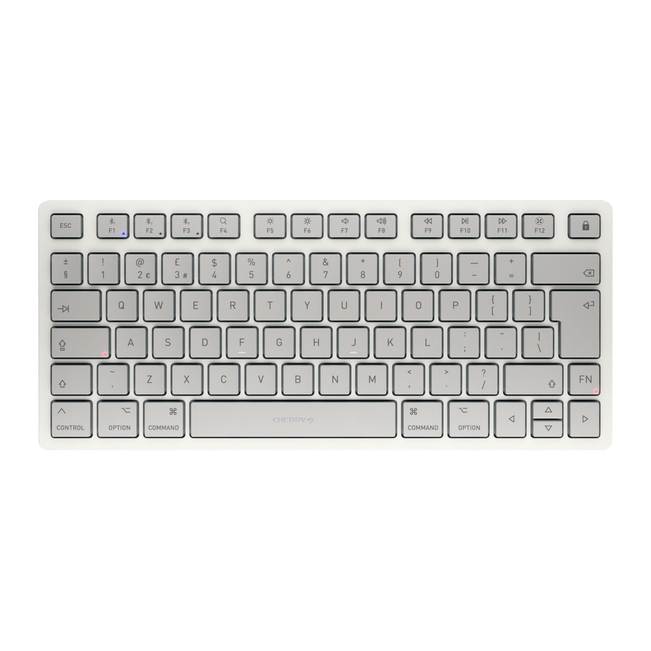 CHERRY KW 7100 MINI – Tastatur, kabellos (Bluetooth), UK-Layout (EN), Weiss – für macOS