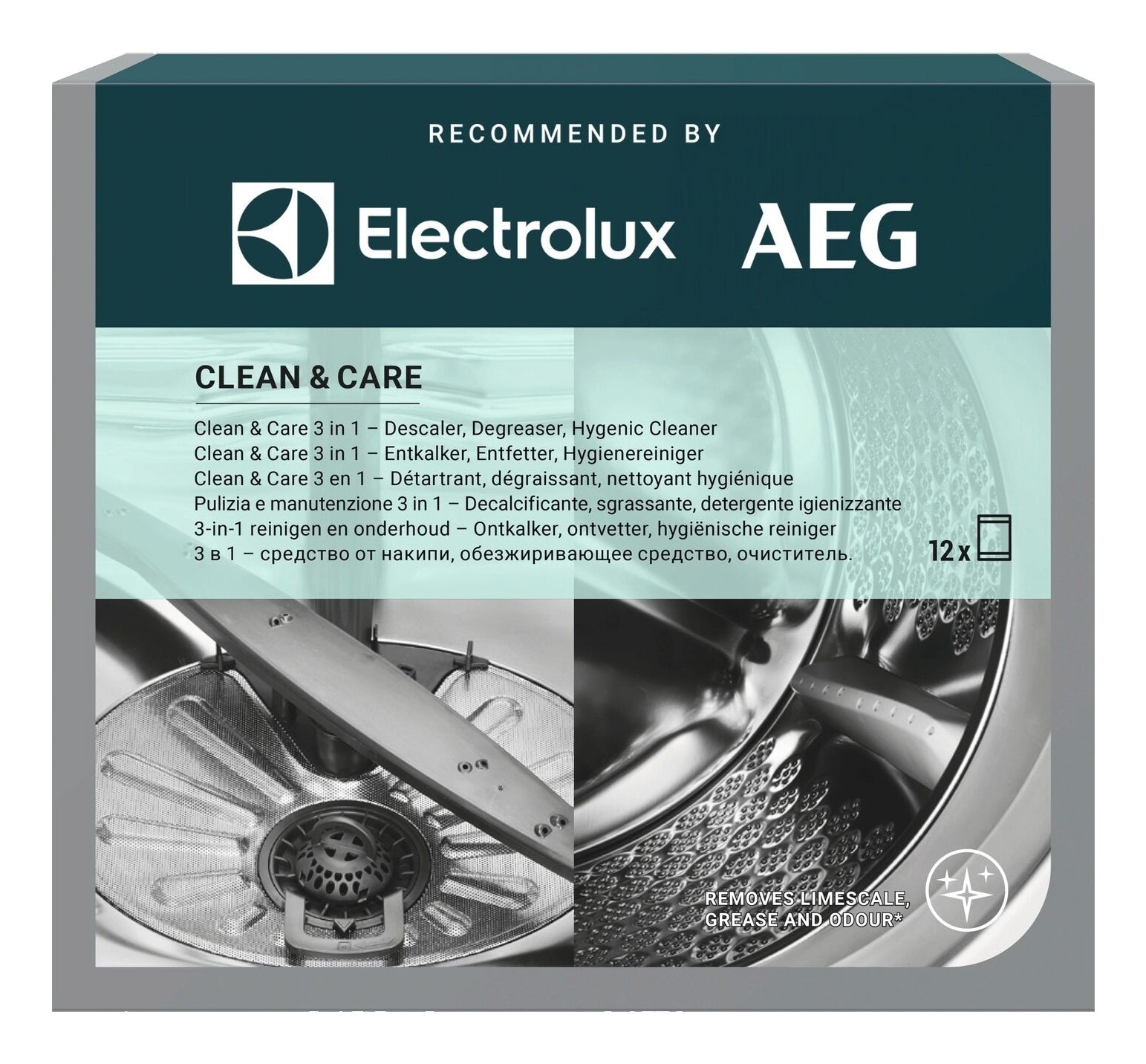 Electrolux M2GCP121 Kalk- & Fettentferner – für Geschirrspüler – Pulver, Box – 12 Stk.