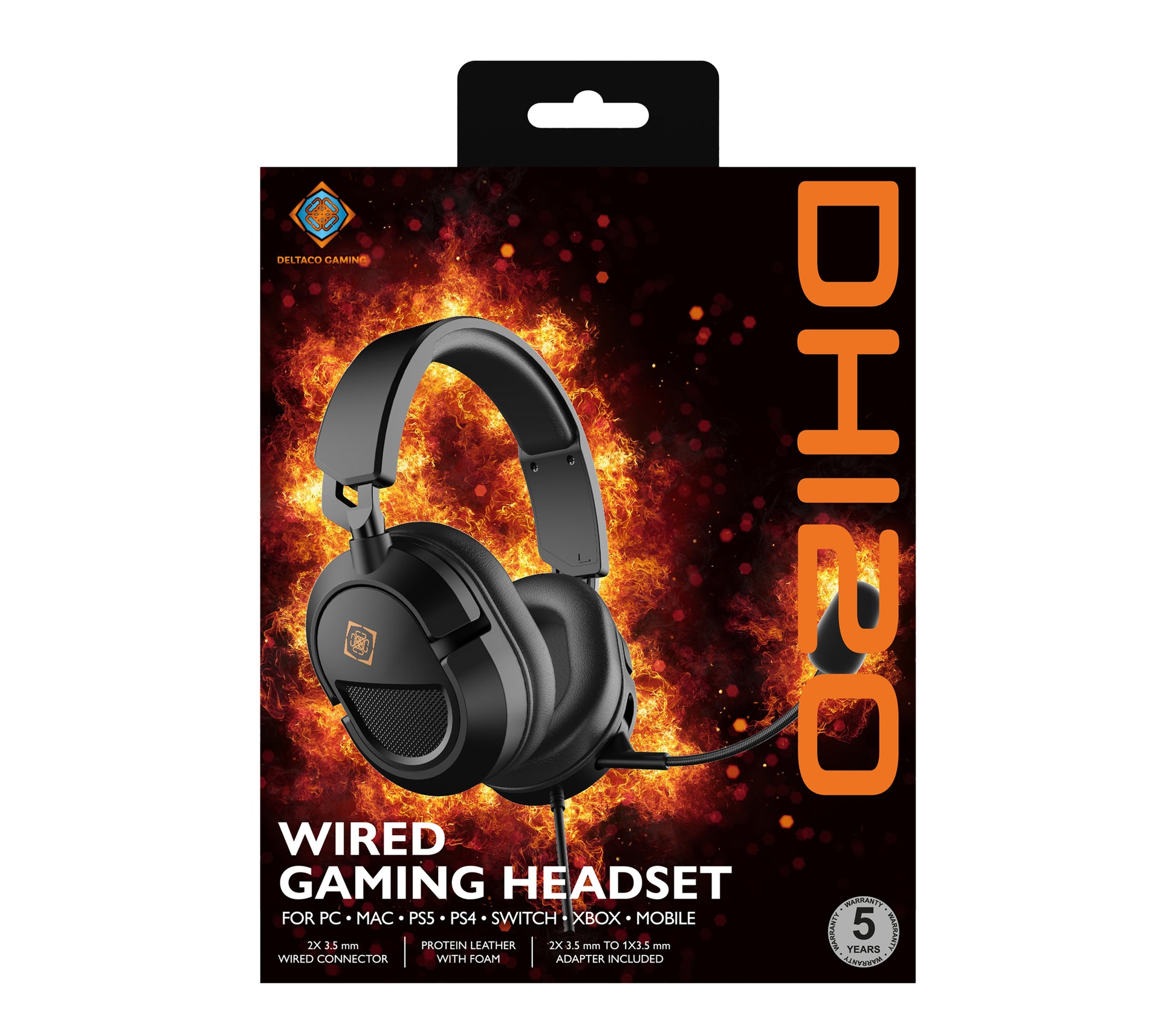 Deltaco Gaming GAM-203 Gaming-Headset – Over-Ear, Stereo, Kabelgebunden, für PC, PS5/PS4, Xbox und mehr, Schwarz