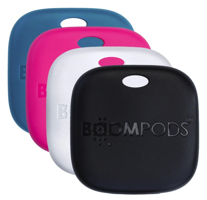 Boompods Boomtag TAGRE4 – Bluetooth-Tracker – USB-C wiederaufladbar – für Apple Wo ist?/Android – IPX7, 4er Pack