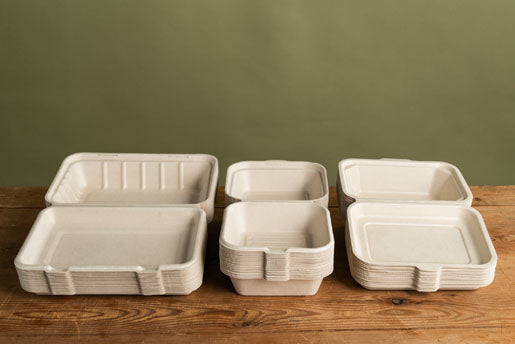 BioPak Take-away-Box, Bagasse (Zuckerrohr) – 850 ml, 237 × 155 × 45 mm – braun