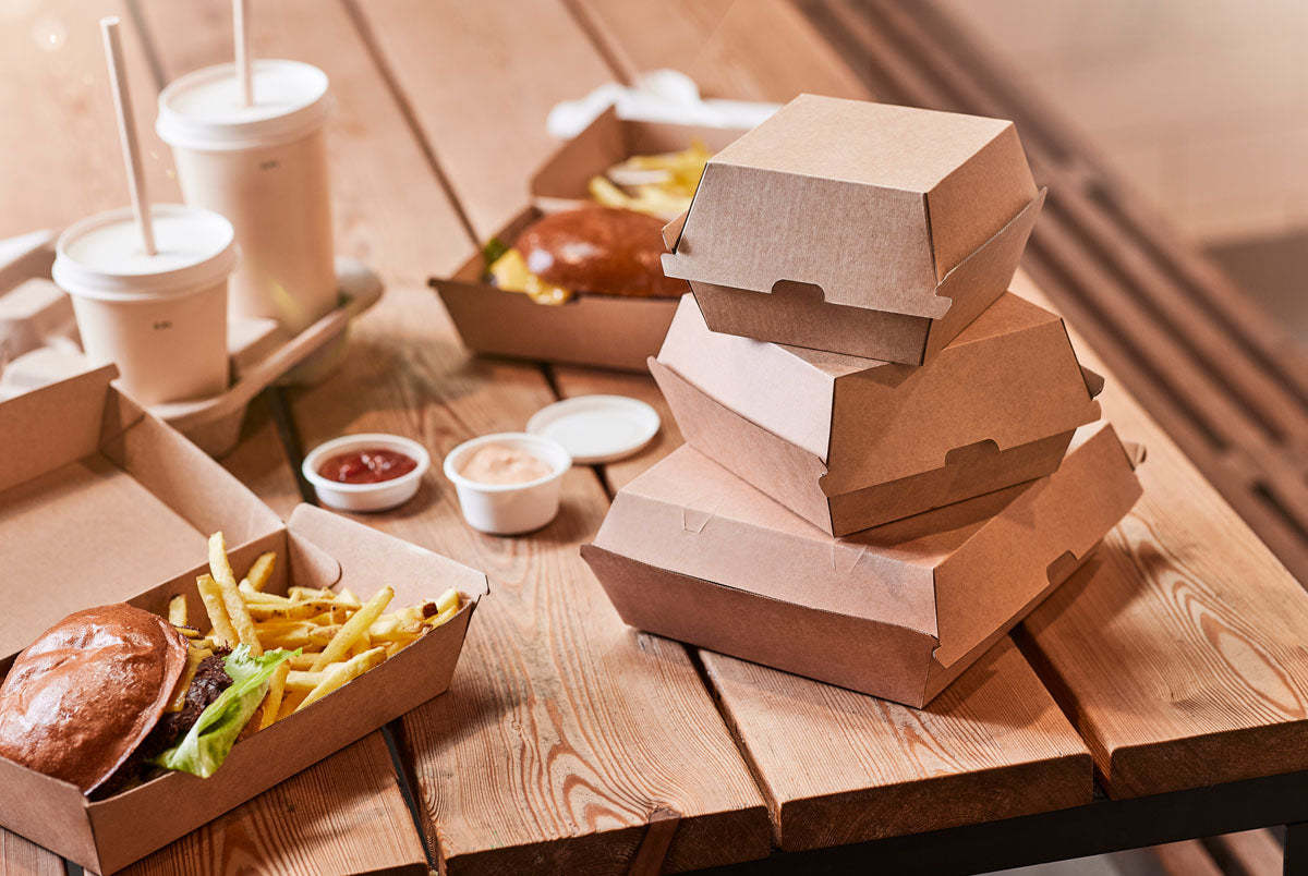 Duni Take-away-Box Karton – 500 ml, 105 × 84 × 102 mm, braun, 55 Stück