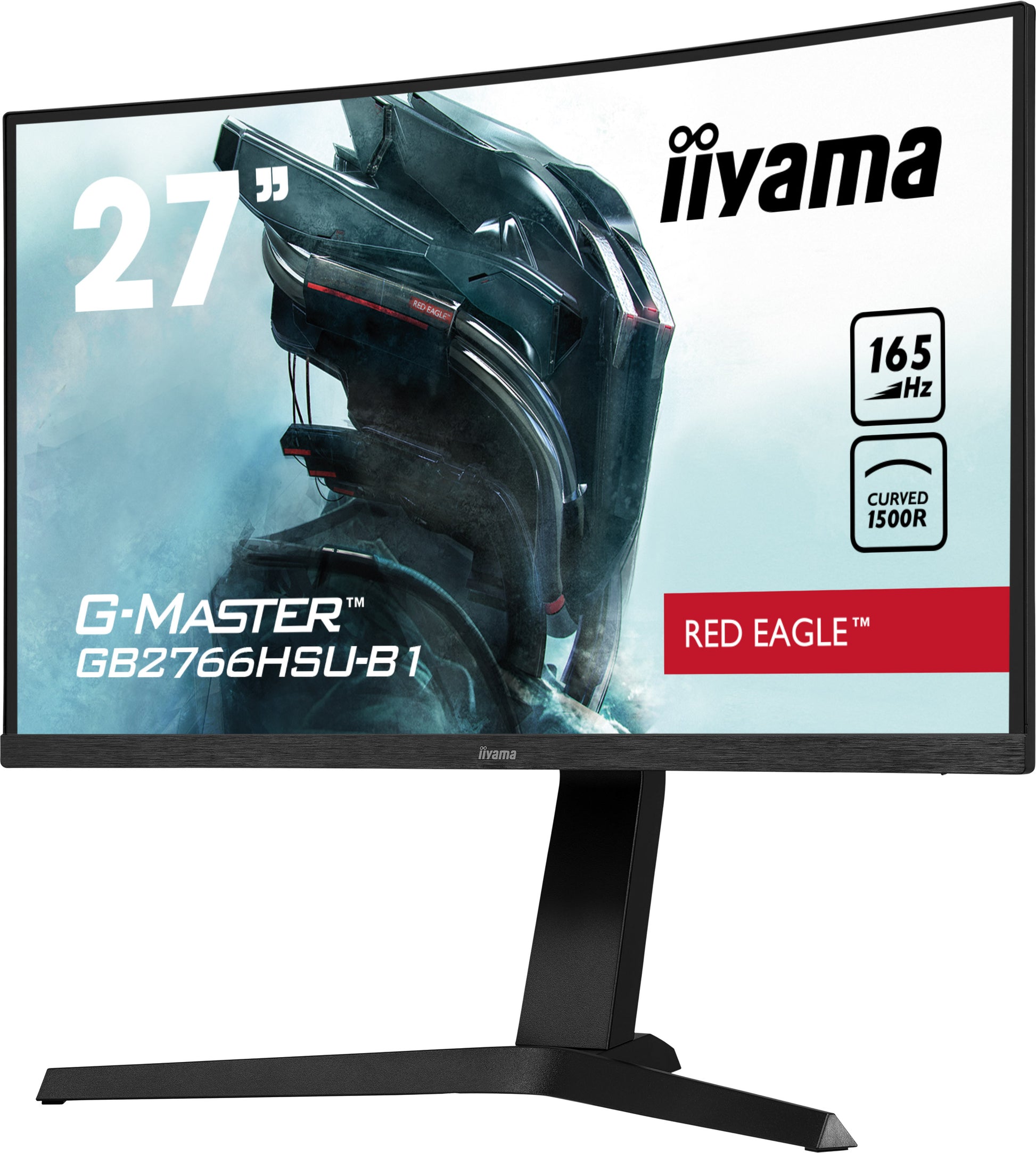 iiyama GB2766HSU-B1 – Monitor, 27", 1920 × 1080 (Full HD), VA, 165 Hz, 250 cd/m², Curved, Schwarz