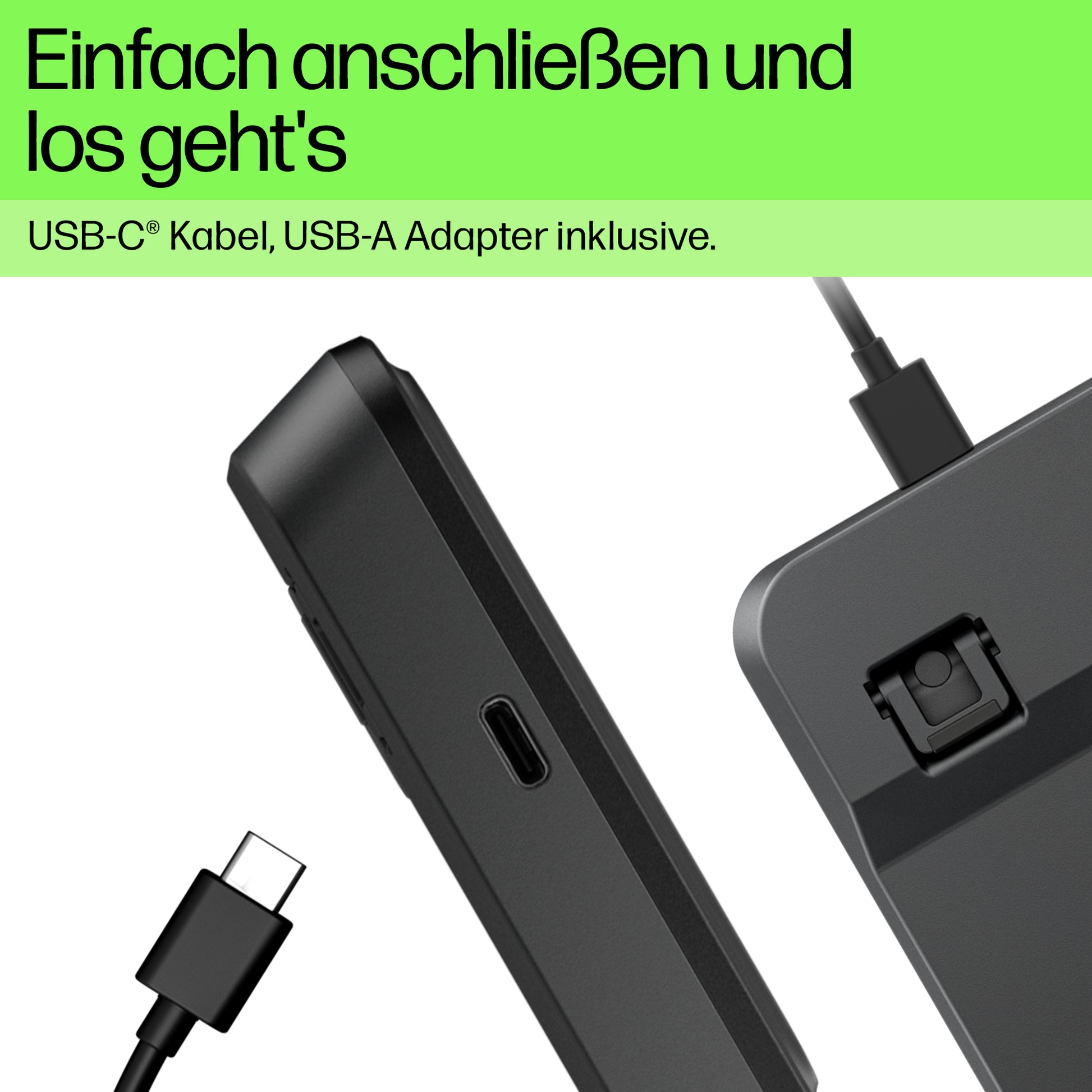 HP Tastatur – kabelgebunden, beleuchtet – USB‑A/USB‑C – programmierbare Schnelltasten – schwarz