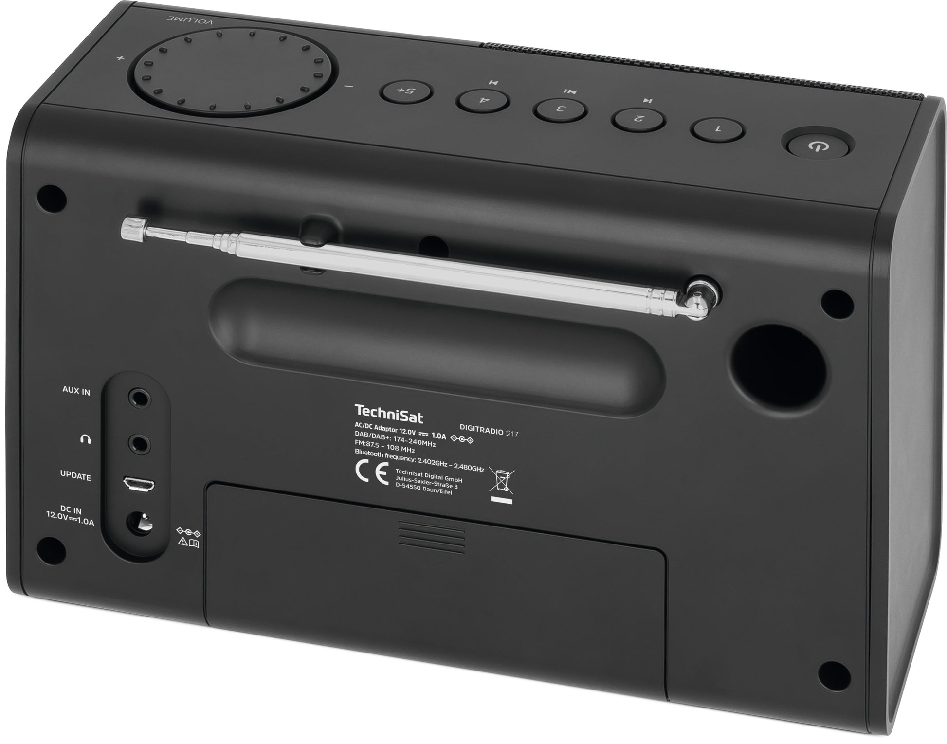 TechniSat DigitRadio 217 – Tragbares DAB+ Radio, UKW, Bluetooth – Schwarz