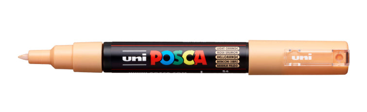 Uni-Ball POSCA PC-1M Permanentmarker – Rundspitze 0,7–1 mm – Hellorange – für Glas, Metall und Kunststoff