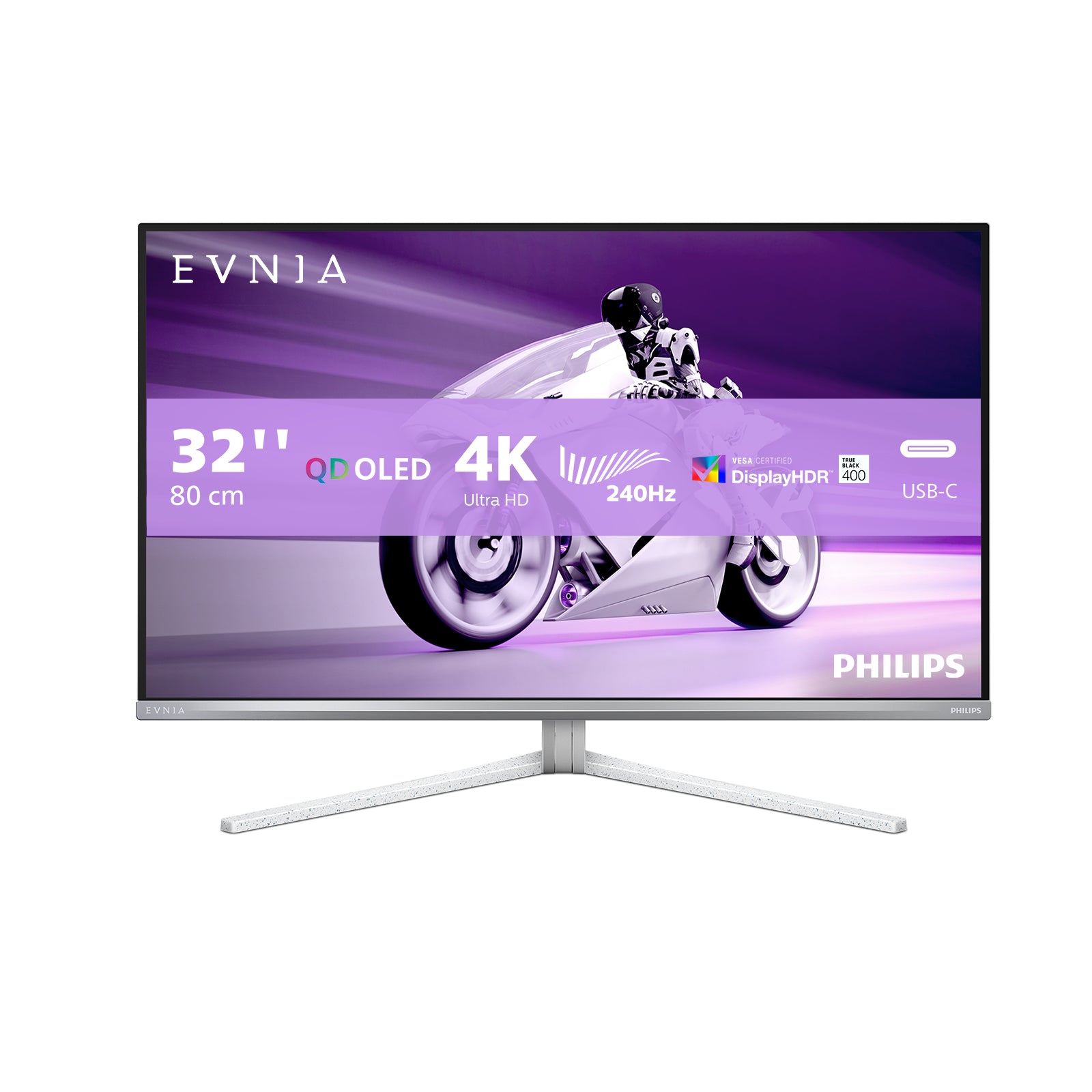 Philips 32M2N8900/00 – Monitor, 31,5", 240 Hz, 1000 cd/m², KVM, Integrierte Lautsprecher, VESA 100 × 100, Weiss