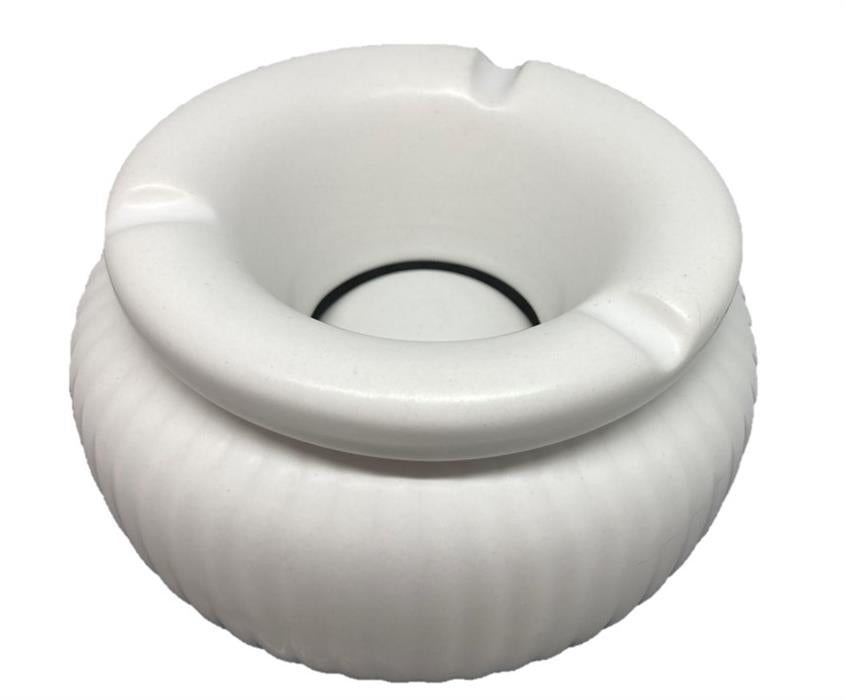 Dameco Aschenbecher – Ø 12,5 × 7,8 cm – Keramik, weiss