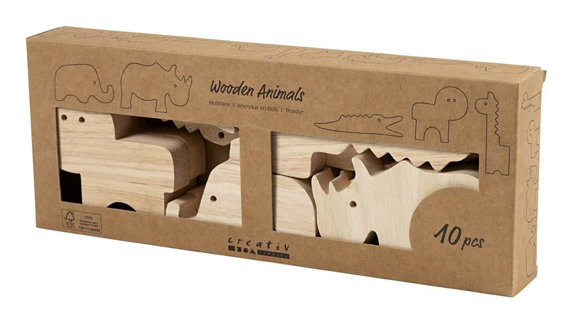 Creativ Company Holzfigur, Set à 10, 2 × 3 cm