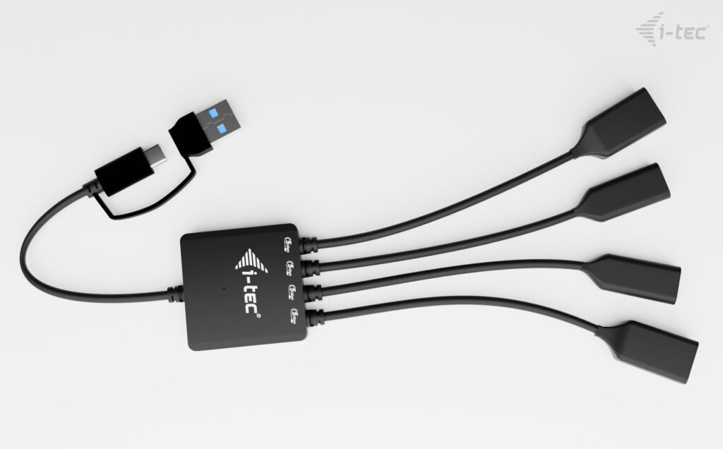 i-tec USB-Hub – USB-C/USB-A, 2× USB-A, 2× USB-C, für Windows/Mac/ChromeOS