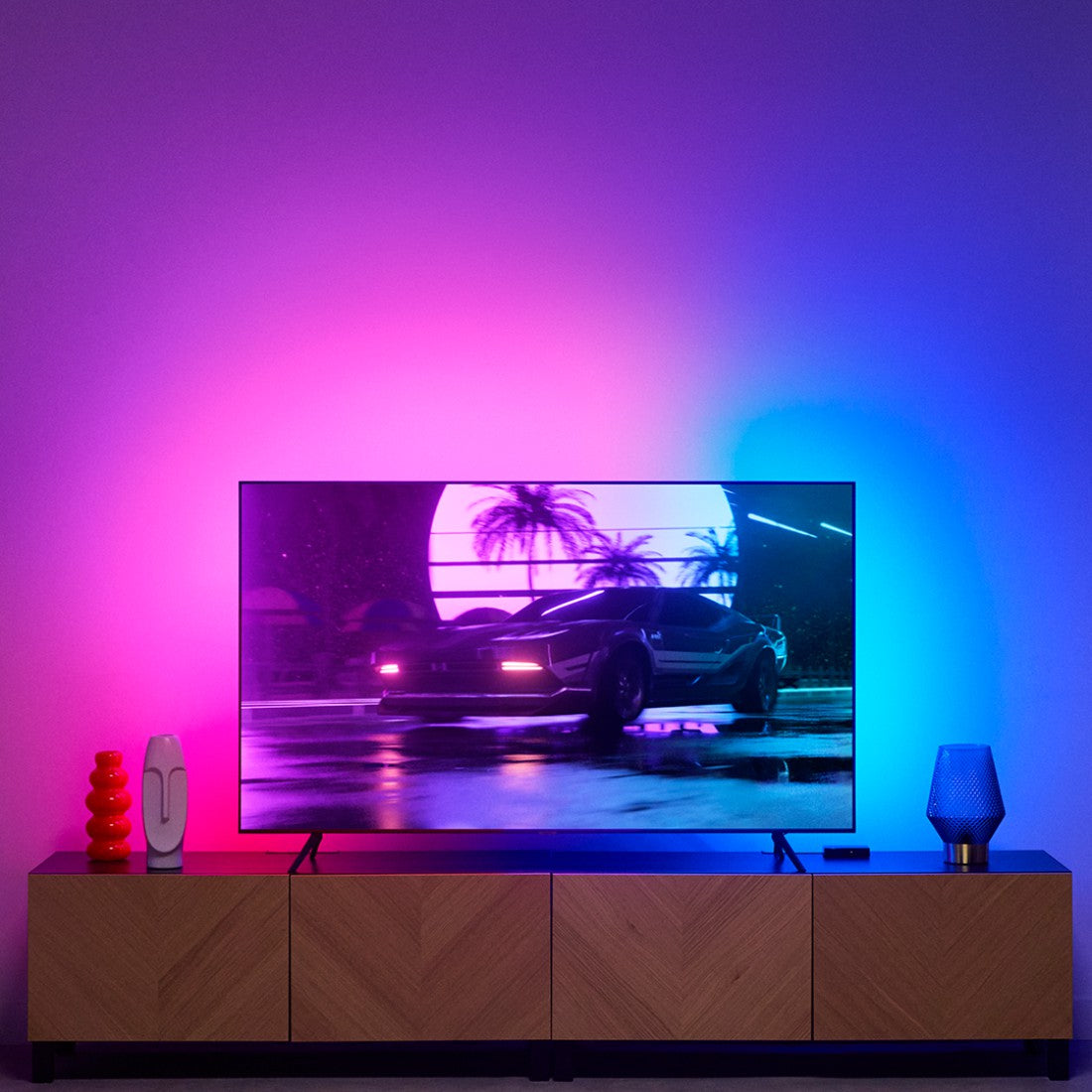 WiZ TV-Leuchtband Sync-Box – 3,4 m, 148 lm, 21 W, 2700–6500 K, dimmbar, WiFi/BT, schwarz