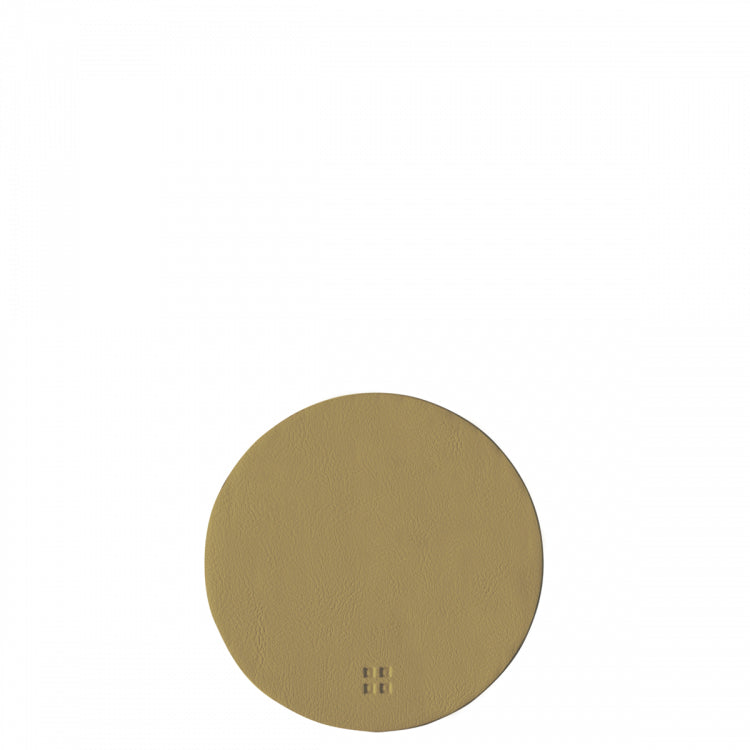 Sola Glasuntersetzer – Ø 11 cm, Kunstleder/Kunststoff, Gold, für Glas