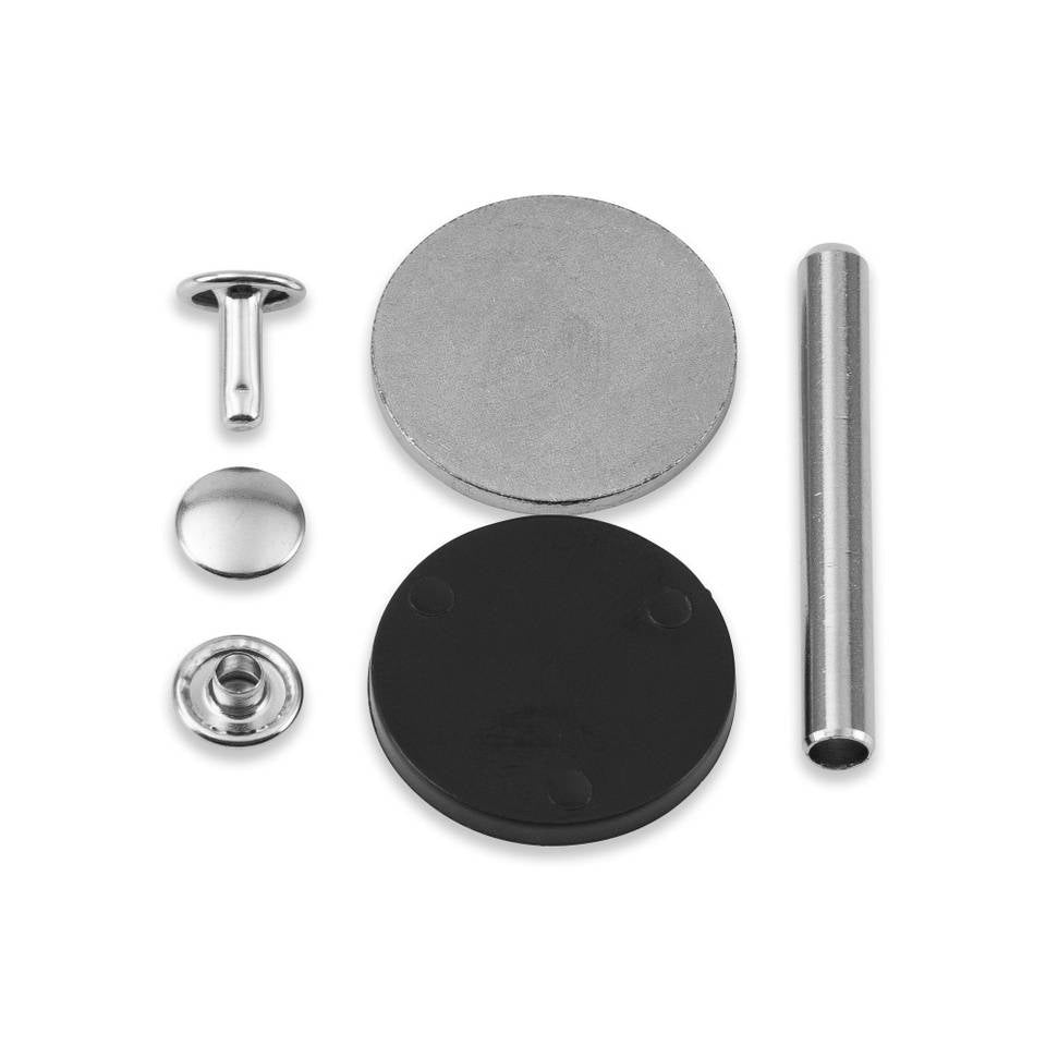 Prym Hohlnieten Ø 9 mm – Messing, Silber, 20 Stück, für Vario Creative Tool