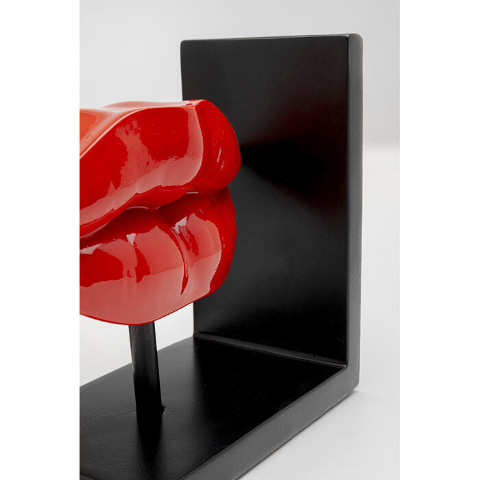 KARE Lips Buchstütze – Polyresin – Rot – 345 × 165 × 90 mm – 2 Stück