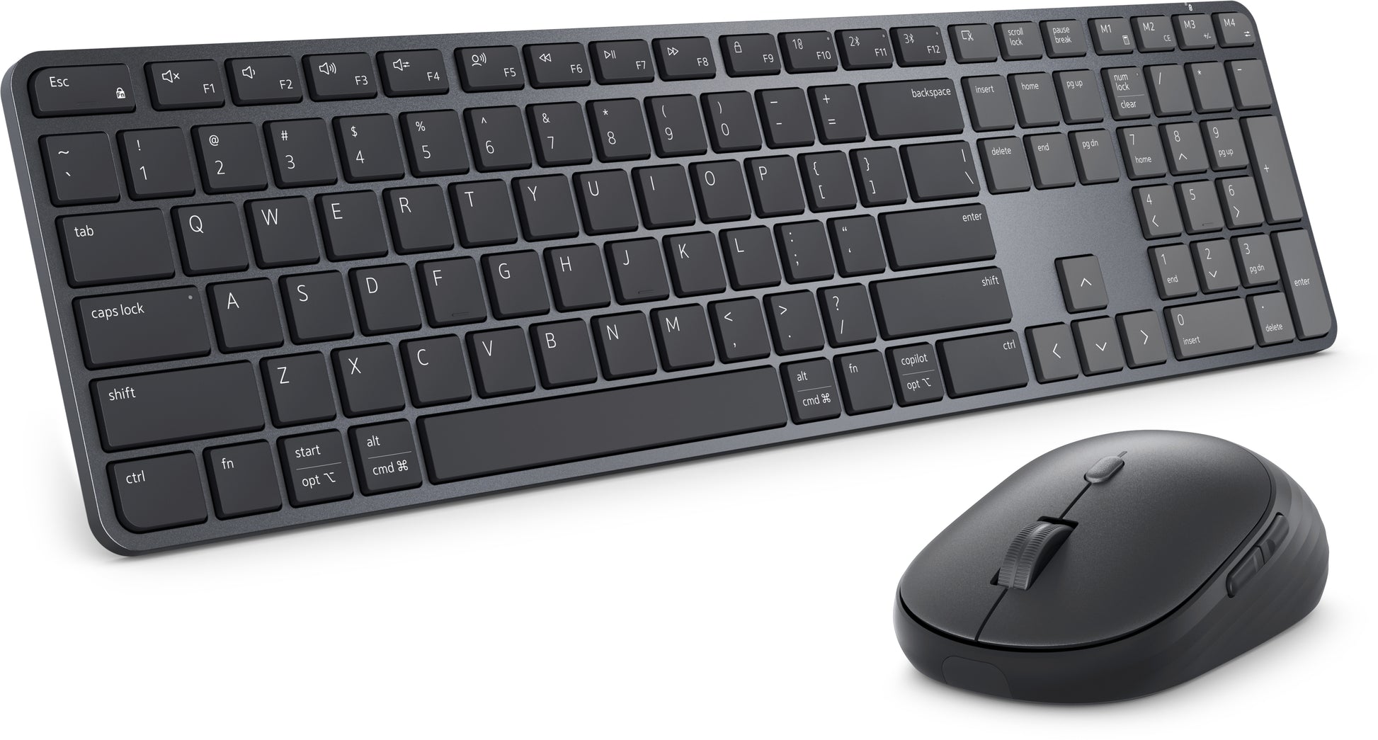 DELL Pro 7 Slim KM726 – Tastatur-Maus-Set – Bluetooth & 2,4 GHz (USB-A) – QWERTY (US-INT) – Schwarz