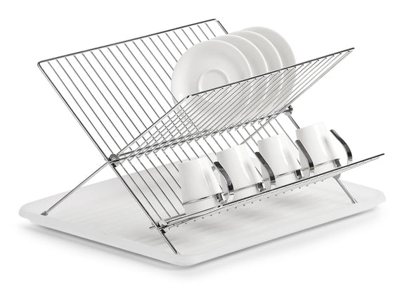 Zeller Present Abtropfgestell 43 × 32 × 24 cm, Metall/Kunststoff, Silber/Weiss