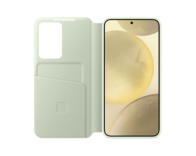 Samsung Smart View Wallethülle – für Samsung Galaxy S24, 1 Kartenfach, Grün, kratzresistent