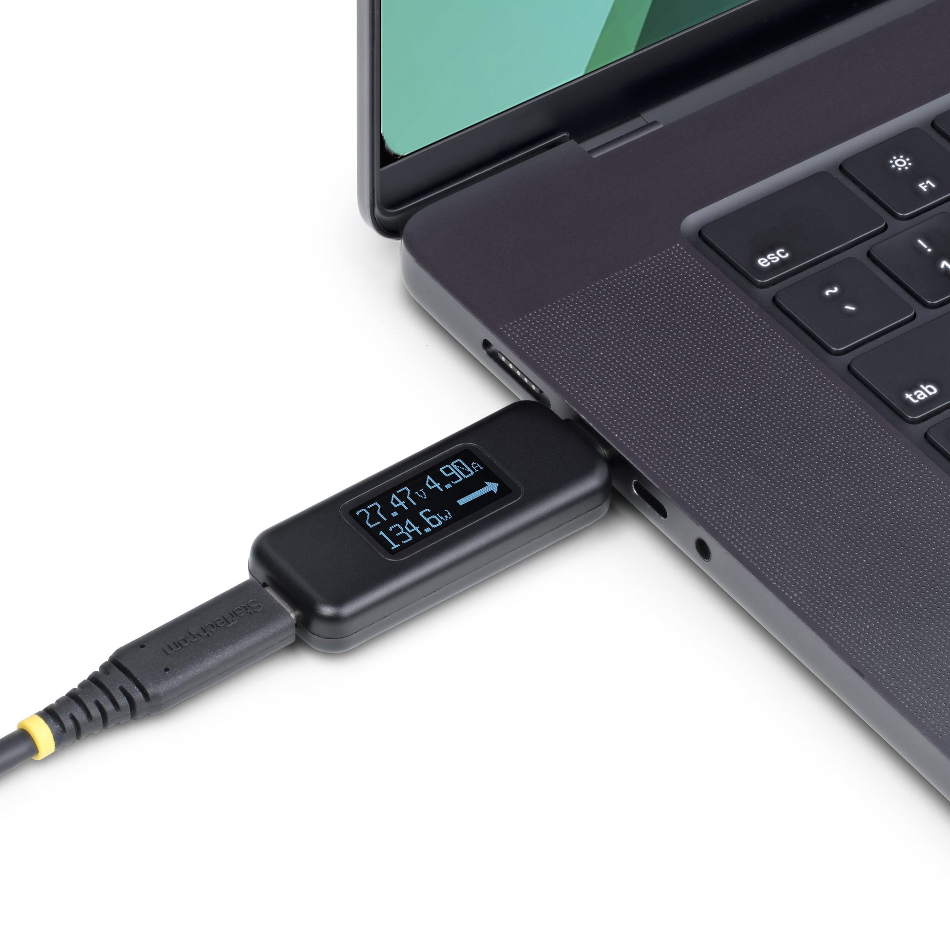 StarTech.com USB-C-Leistungstester – 4,5–50 V, bis 6,5 A, 240 W, OLED, für USB-C PD, Schwarz
