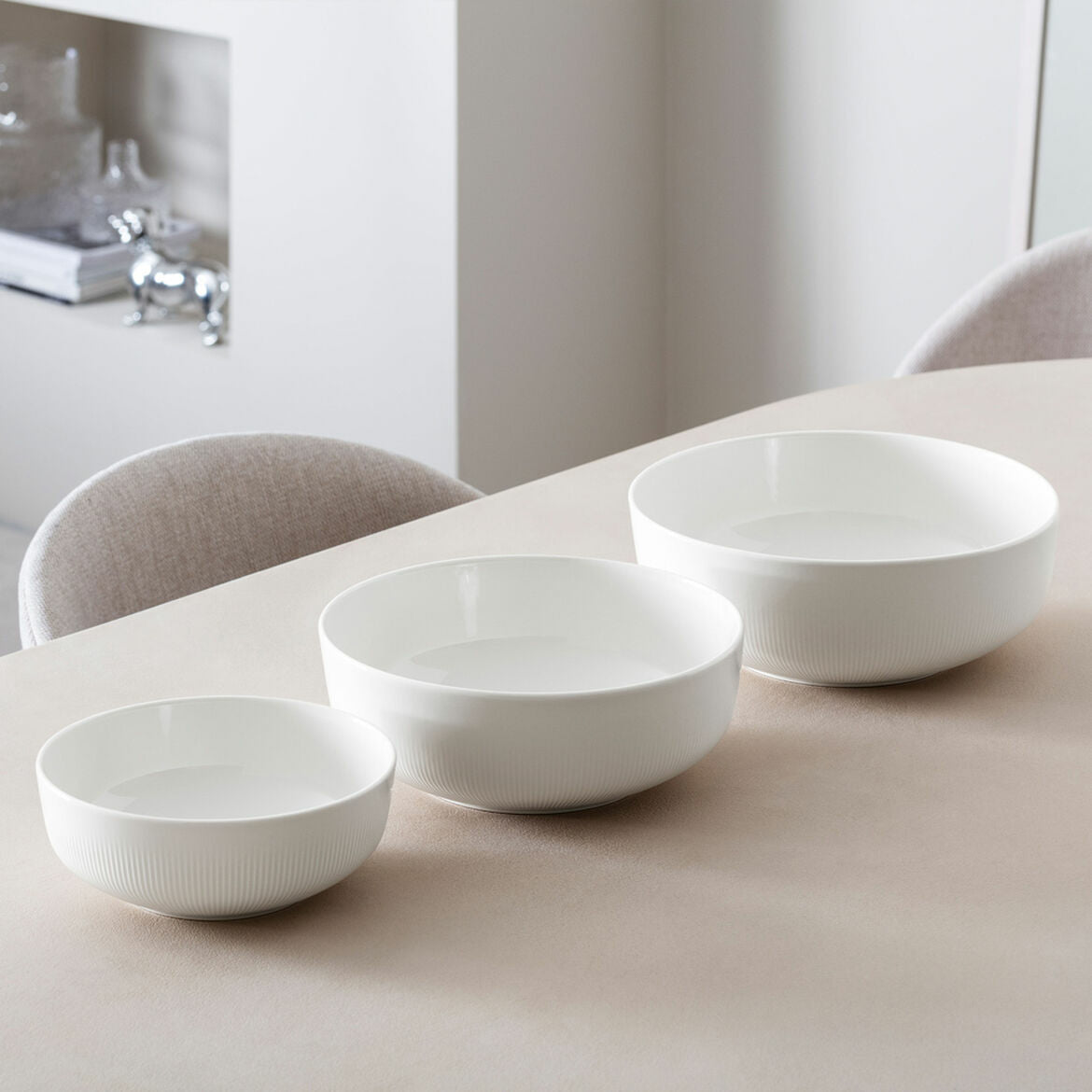 Villeroy & Boch Salatschüssel – 1,0 l, Ø 19,3 cm, Porzellan, Weiss, spülmaschinenfest, mikrowellengeeignet