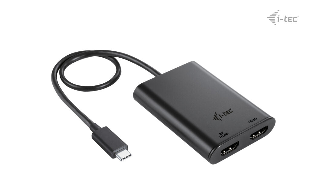 i-tec USB-C zu 2× HDMI Adapter – 8K (7680 × 4320) @ 30 Hz, 0,3 m, für Windows/macOS/Linux, Android/ChromeOS