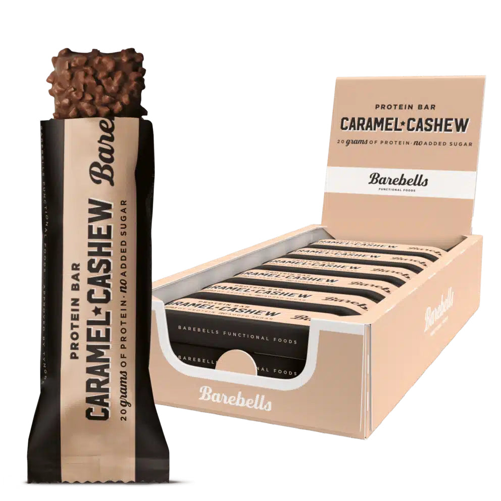 Barebells Protein-Riegel – Karamell & Cashew, glutenfrei – 12 × 55 g