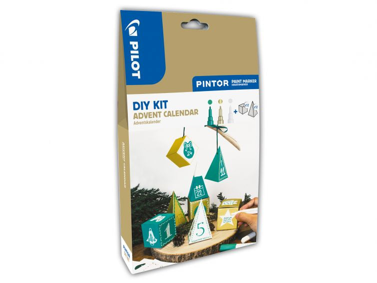 Pilot Adventskalender-Set – 3 Pigmentmarker – 60 × 535 × 100 mm