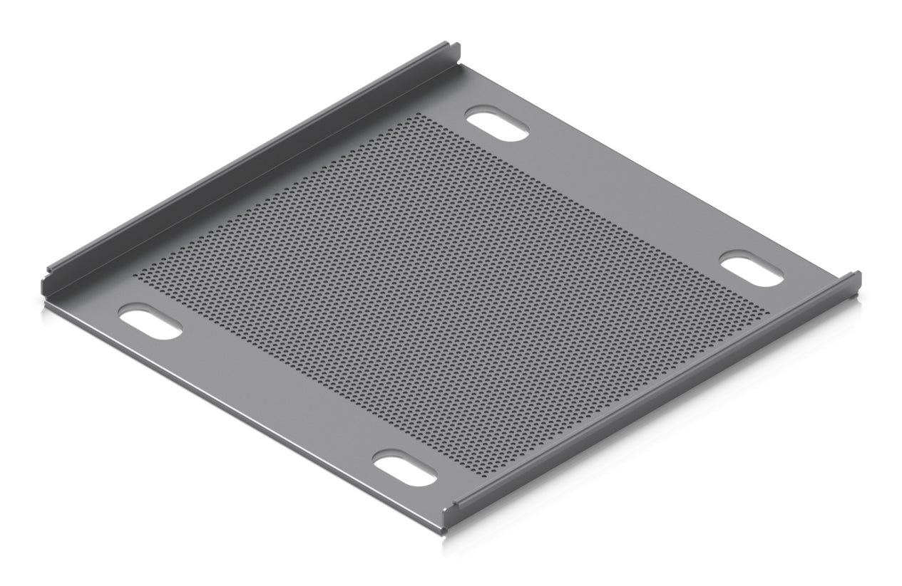 Ubiquiti UACC-RACK-SHELF-TL Regalboden – perforiert, grau, B 460 × H 27,4 × T 453,8 mm, für toolless Mini-Rack